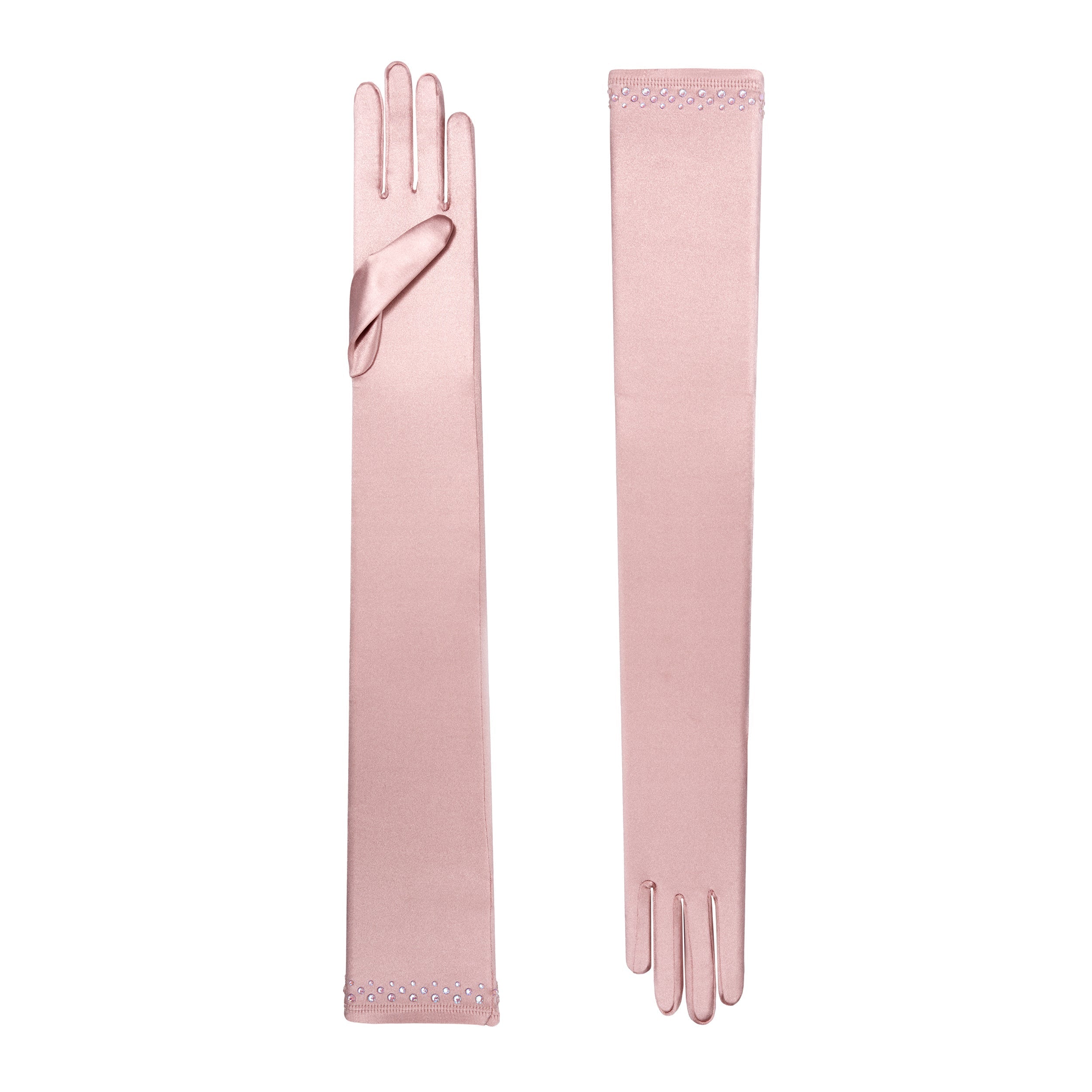Smokey Rose Satin Opera Gloves - Euphemia