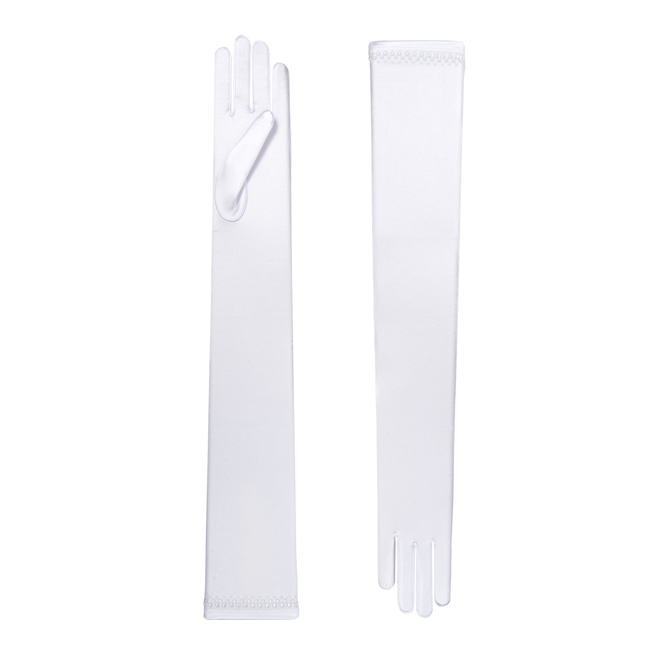 White Satin Opera Gloves - Euphemia