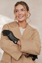 Françoise | Leather Glove with a Button Cuff Link