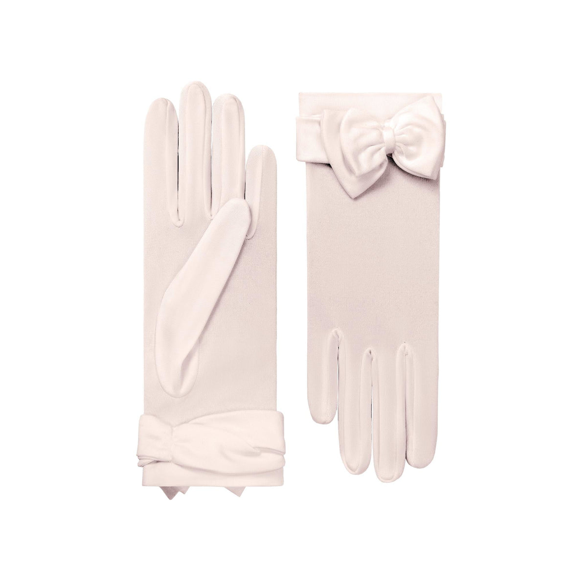 Giselle | Silk Glove with Bow-Blush Pink-Cornelia James