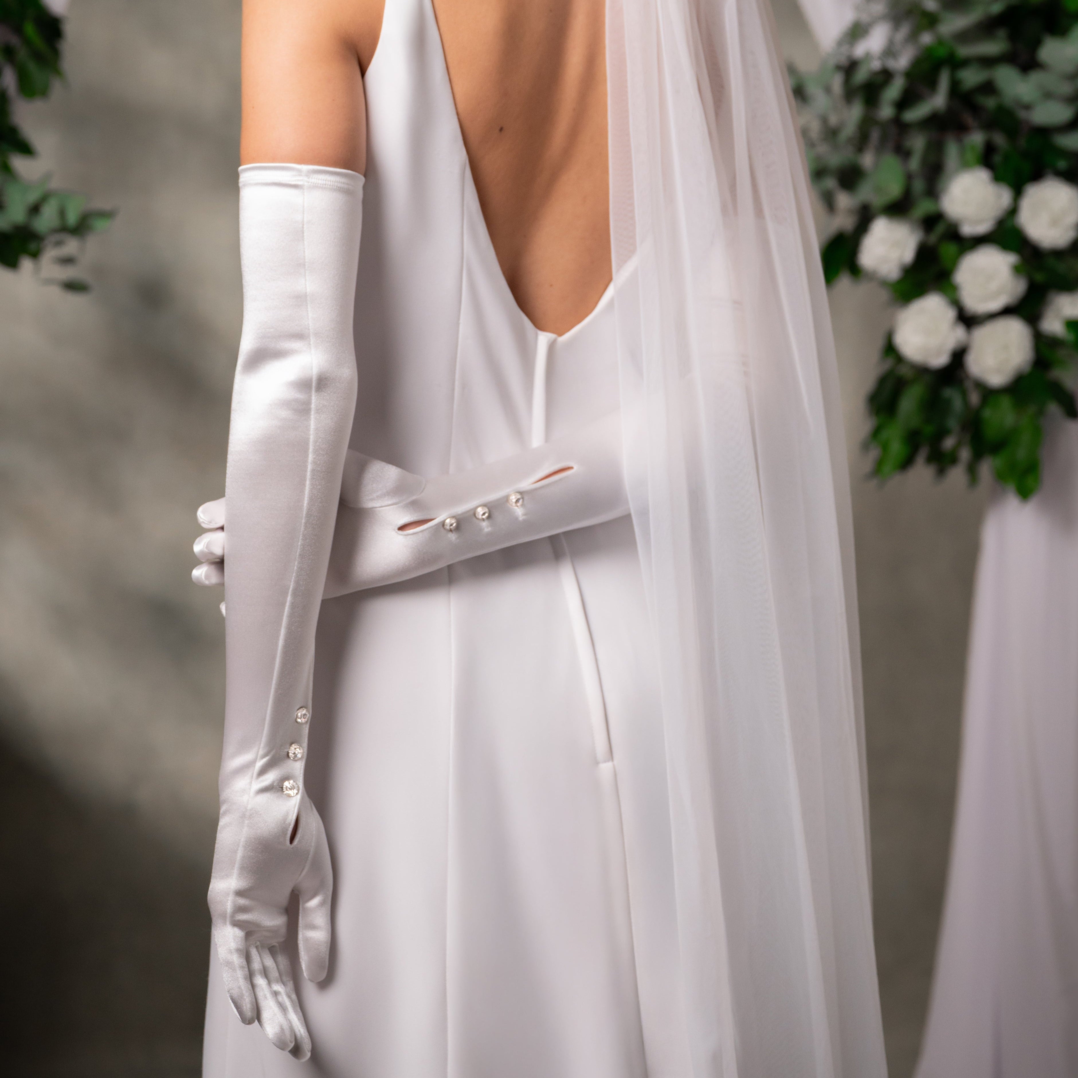Hermione | Bridal Satin Opera Glove