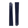 Midnight Blue Satin Opera Gloves - Hermione
