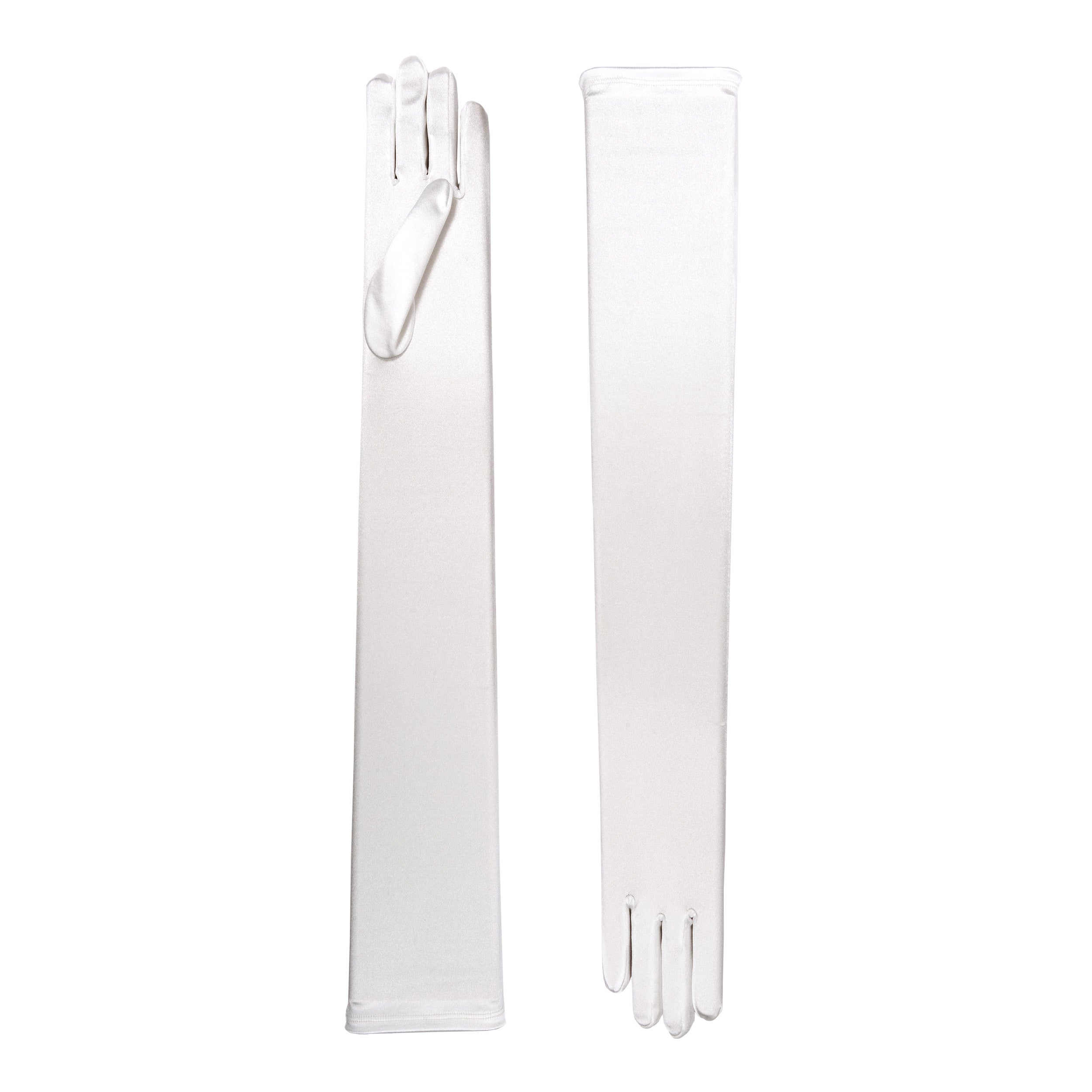 Pale Ivory Satin Opera Gloves - Hermione