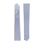Silver Mist Satin Opera Gloves - Hermione