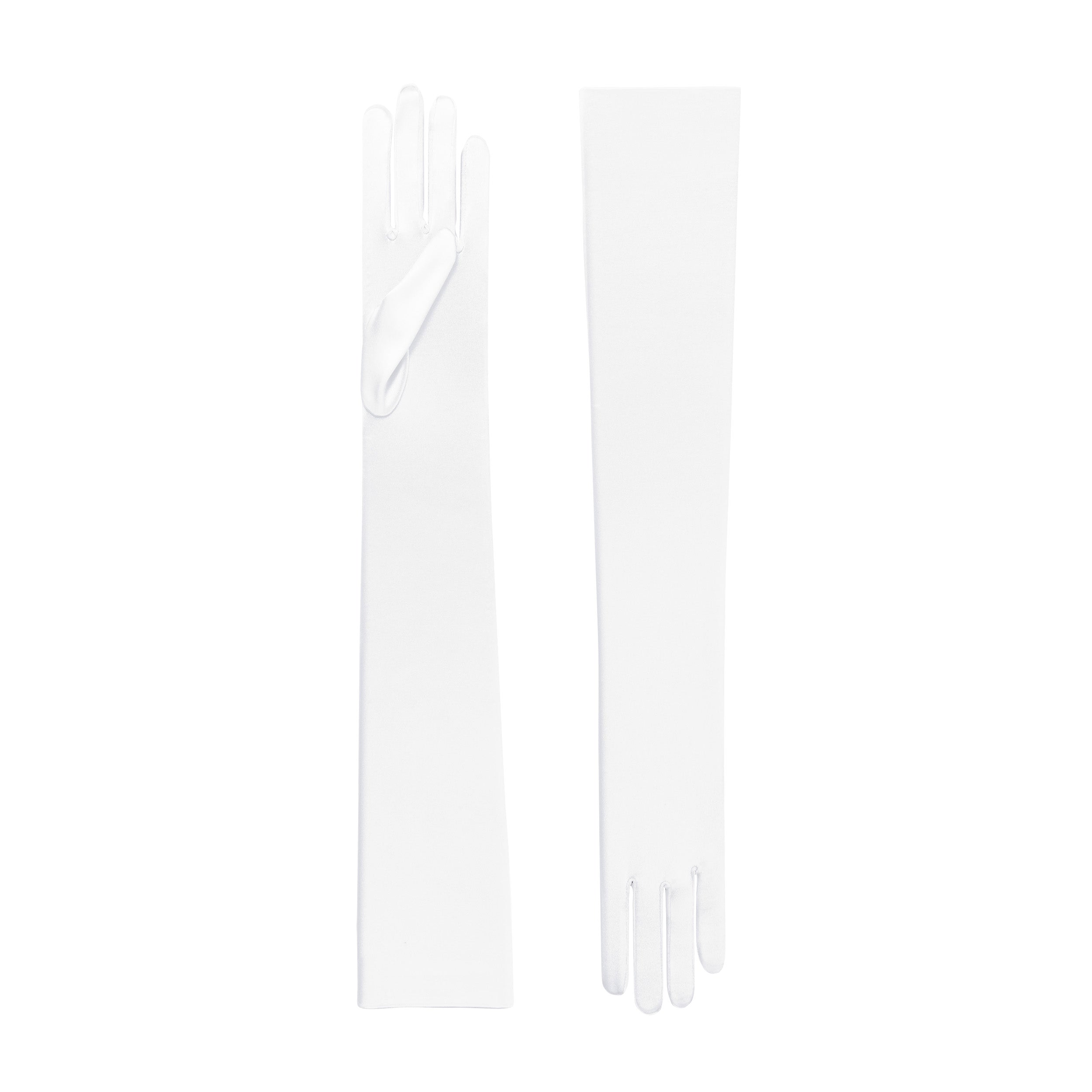 White Satin Opera Gloves - Hermione