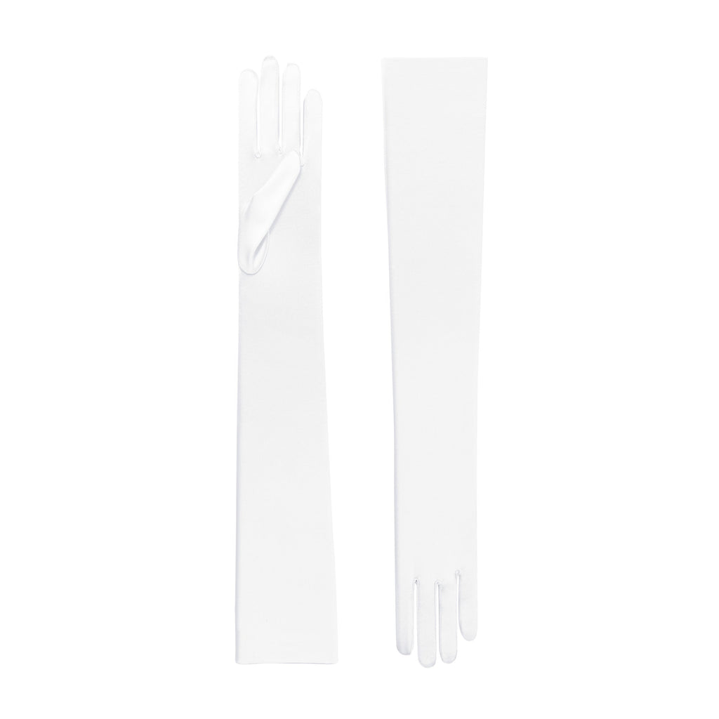 White Satin Opera Gloves - Hermione