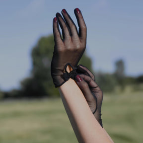 India | Tulle Glove with Keyhole & Bow-Cornelia James