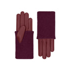 Inès | Leather Glove with Cashmere cuff