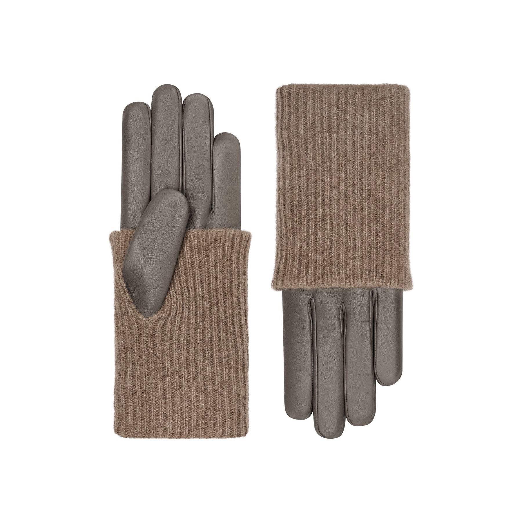 Inès | Leather Glove with Cashmere cuff
