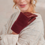Inès | Leather Glove with Cashmere cuff
