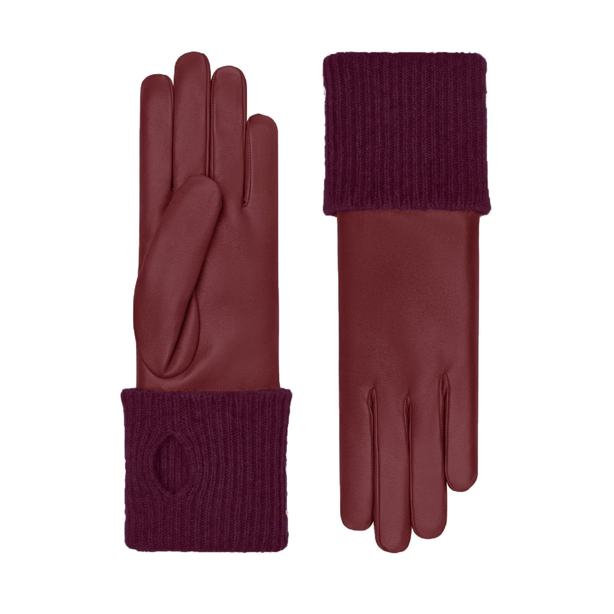 Inès | Leather Glove with Cashmere cuff