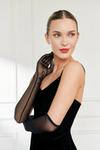 Penelope | Short Satin Glove with Sidebow