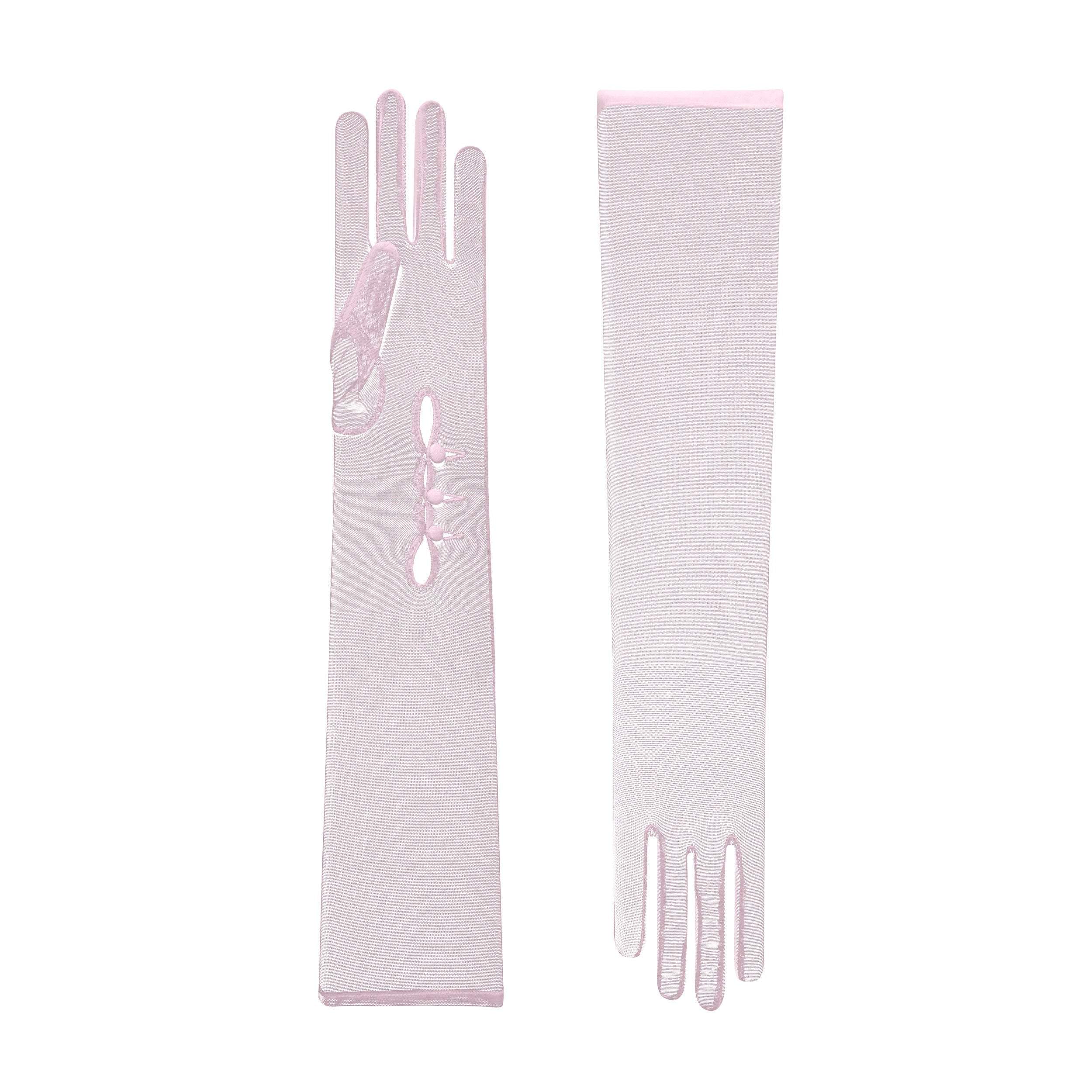 Issey Tulle Opera Glove Blush 6