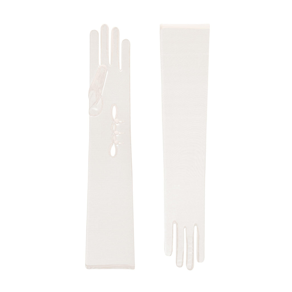 Issey | Tulle Opera Glove with Mousquetaire-Ivory-Cornelia James