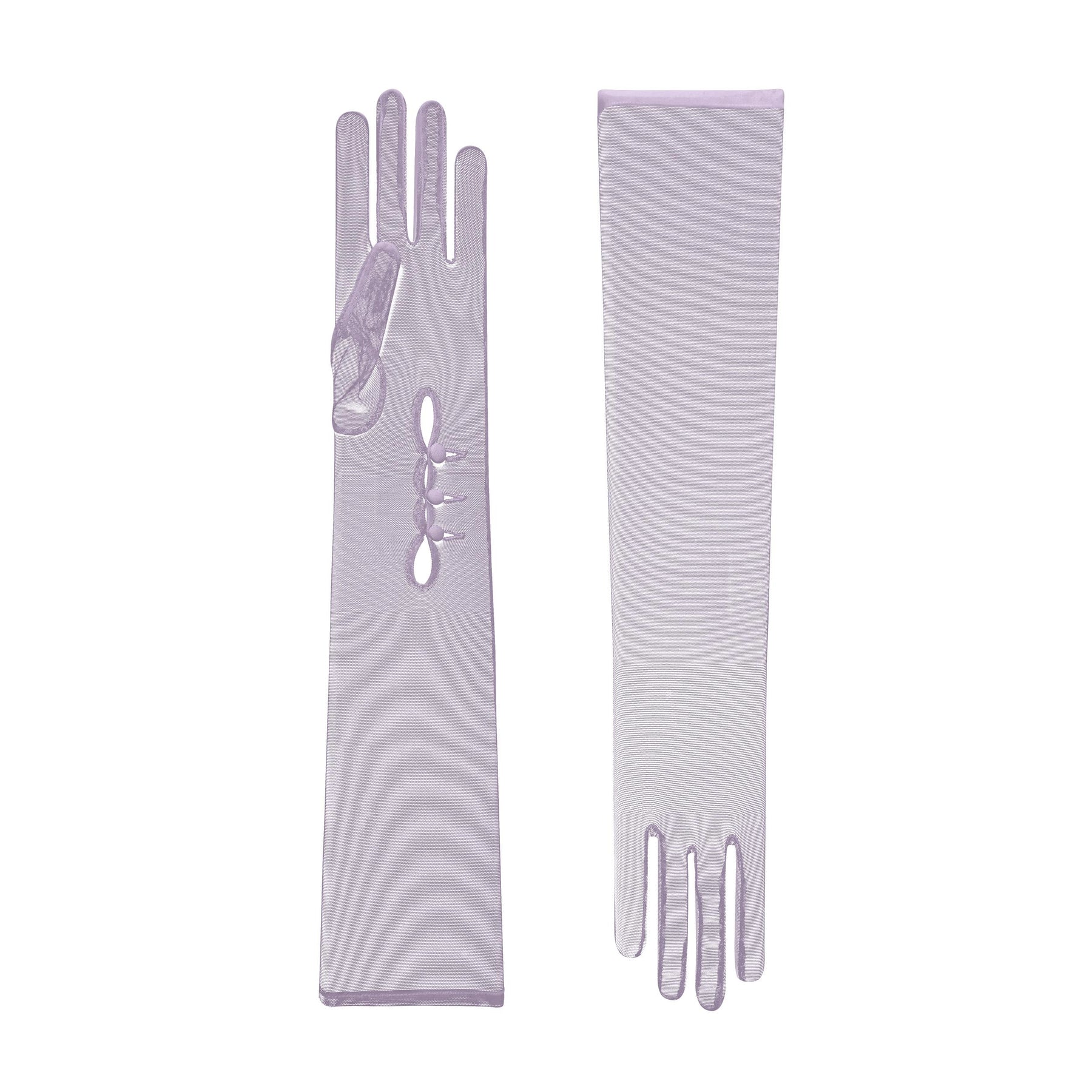 Issey | Tulle Opera Glove with Mousquetaire-Lilac-Cornelia James