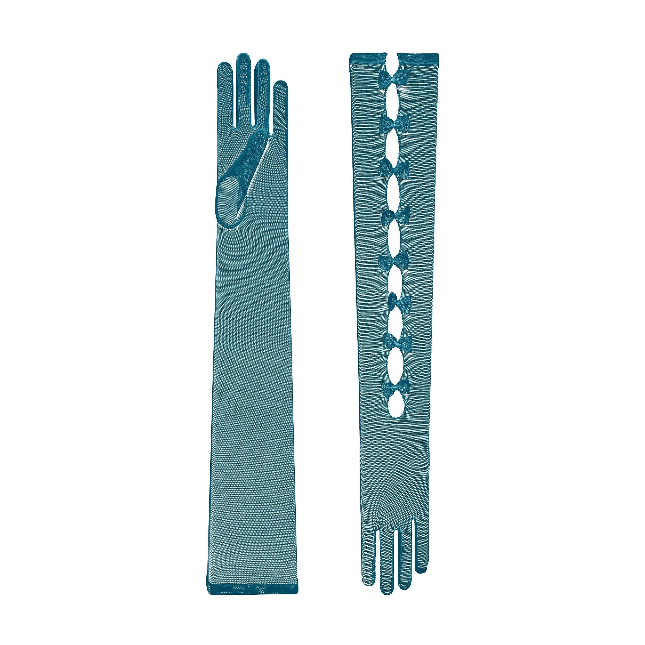 Jessica | Tulle Opera Glove-Teal-Cornelia James