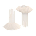 Lara | Tulle Glove with Harlequin Cuff-Ivory-Cornelia James