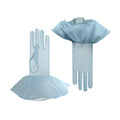 Lara | Tulle Glove with Harlequin Cuff - Aqua