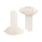 Lara | Tulle Glove with Harlequin Cuff-Ivory-Cornelia James