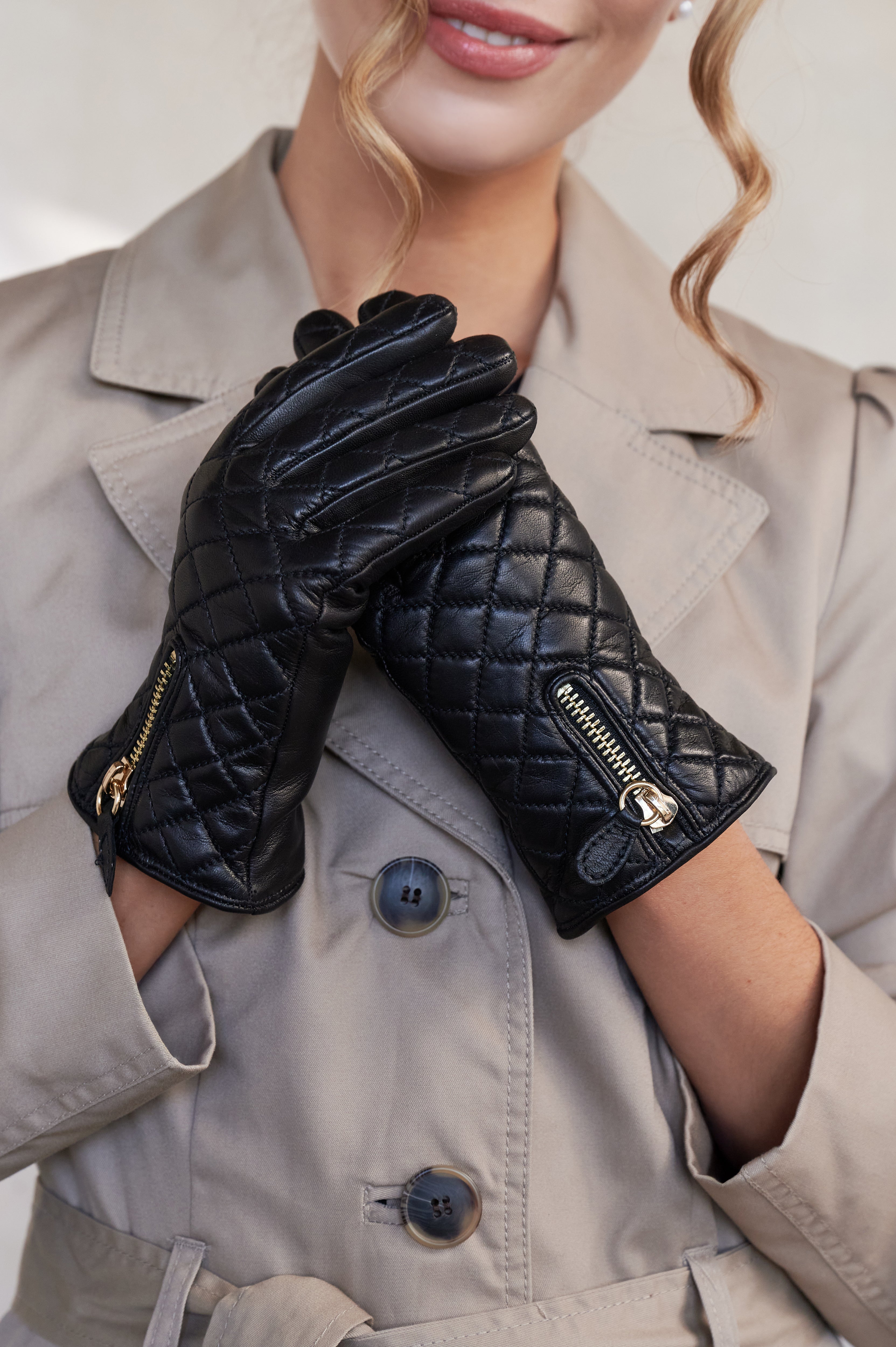Marie | Cashmere Lined Quilted Leather Glove