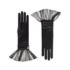 Melody | Satin Glove with Ballerina Tulle Cuff-Black-Cornelia James [cw:black|high]