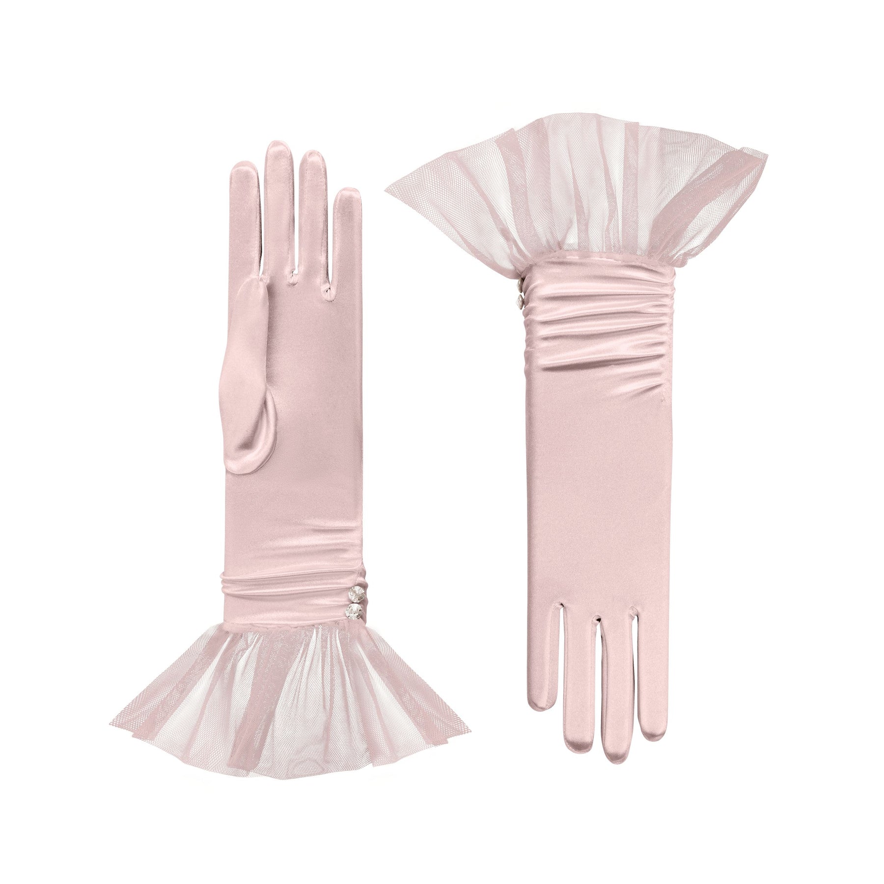 Melody | Satin Glove with Ballerina Tulle Cuff