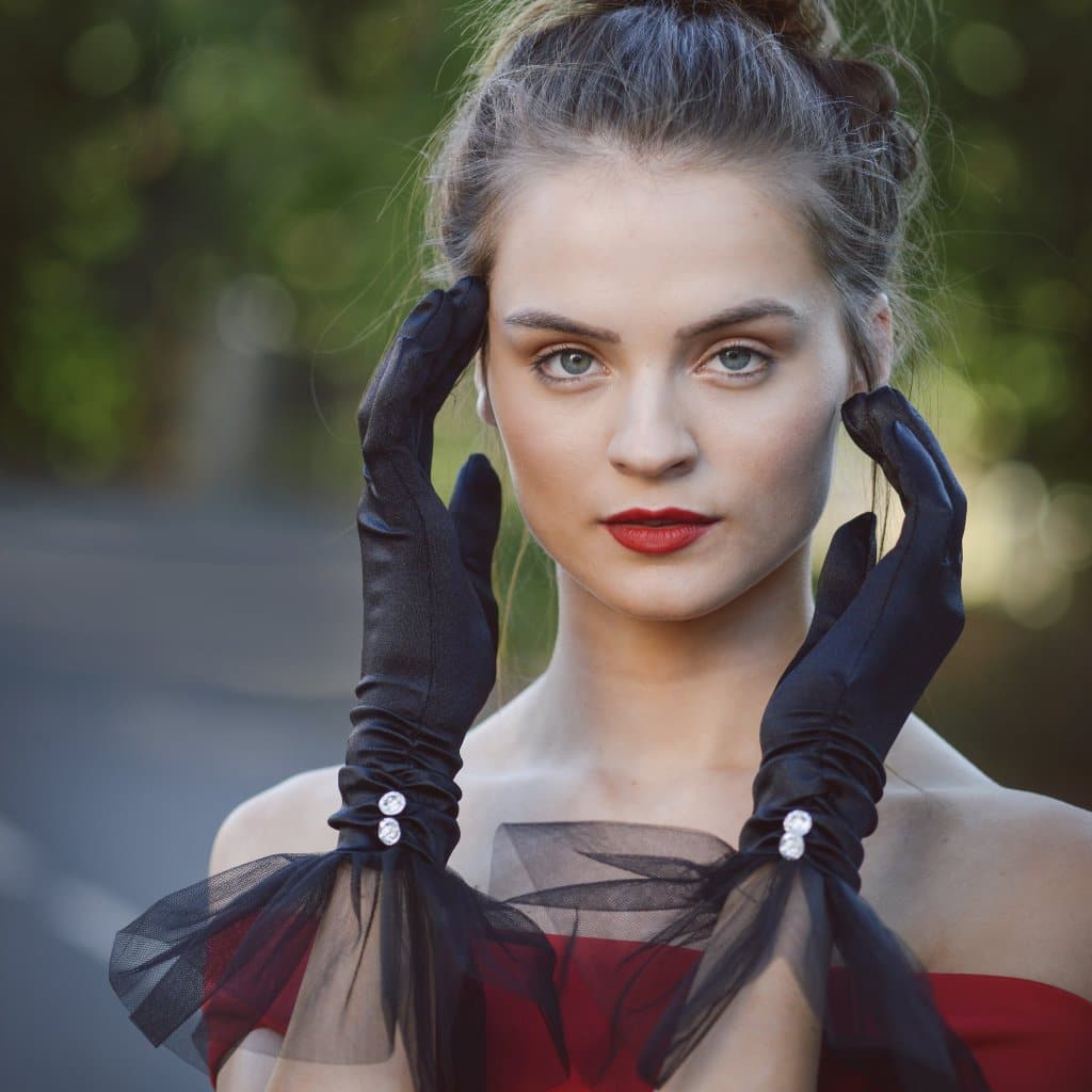 Melody | Satin Glove with Ballerina Tulle Cuff-Cornelia James