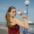 Champagne Satin Gloves - Melody