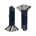 Midnight Blue Satin Gloves - Melody
