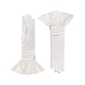 Pale Ivory Satin Gloves - Melody