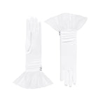 White Satin Gloves - Melody