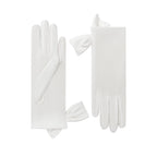 Mia | Silk Glove with Side Bow-White-Cornelia James