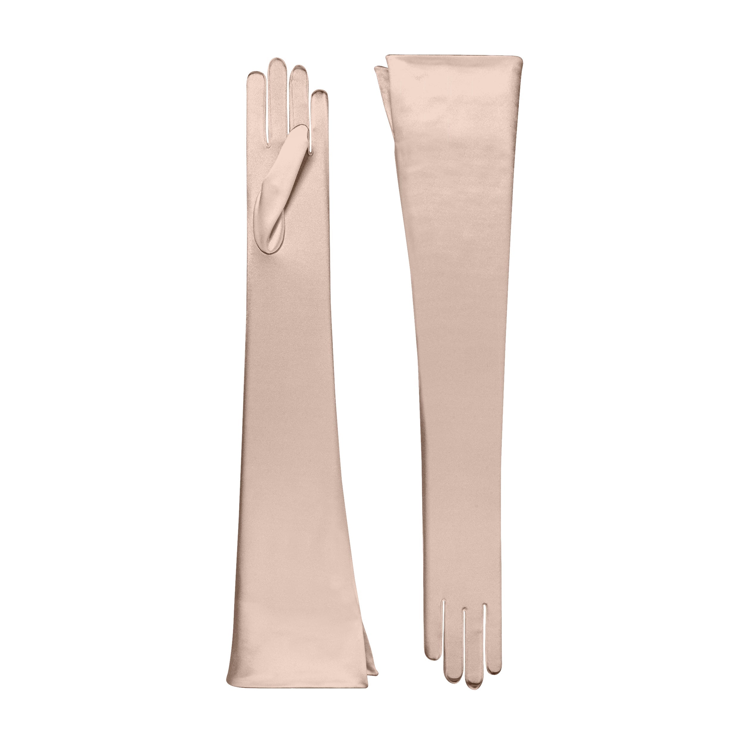 Champagne Satin Opera Gloves - Nicoletta