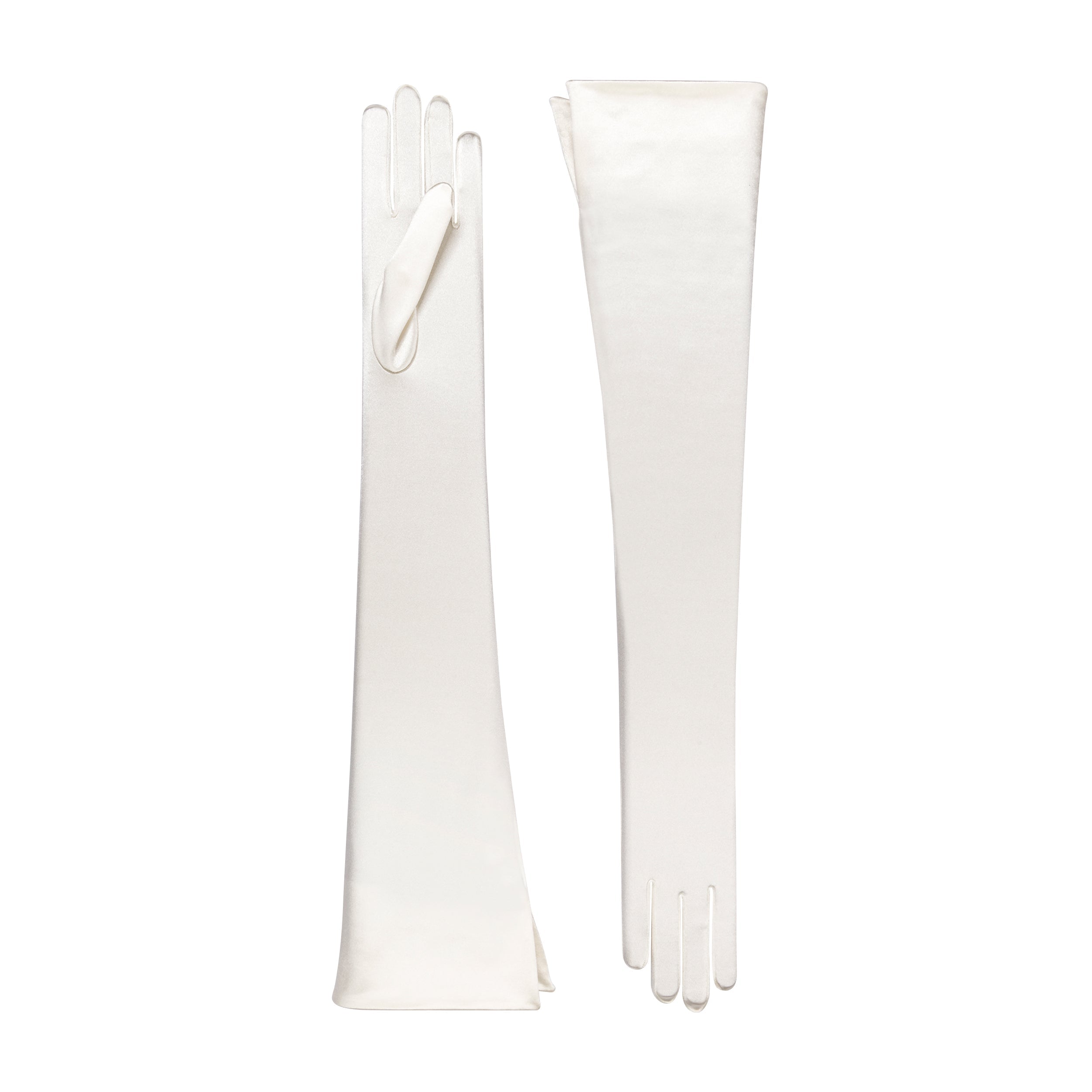Ivory Satin Opera Gloves - Nicoletta