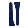 Midnight Blue Satin Opera Gloves - Nicoletta