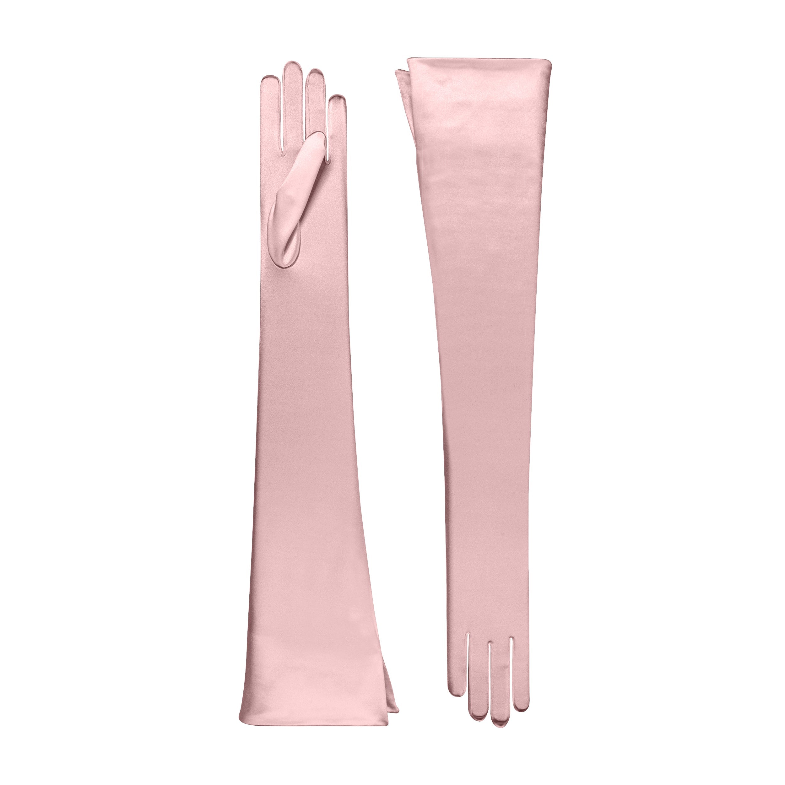 Smokey Rose Satin Opera Gloves - Nicoletta