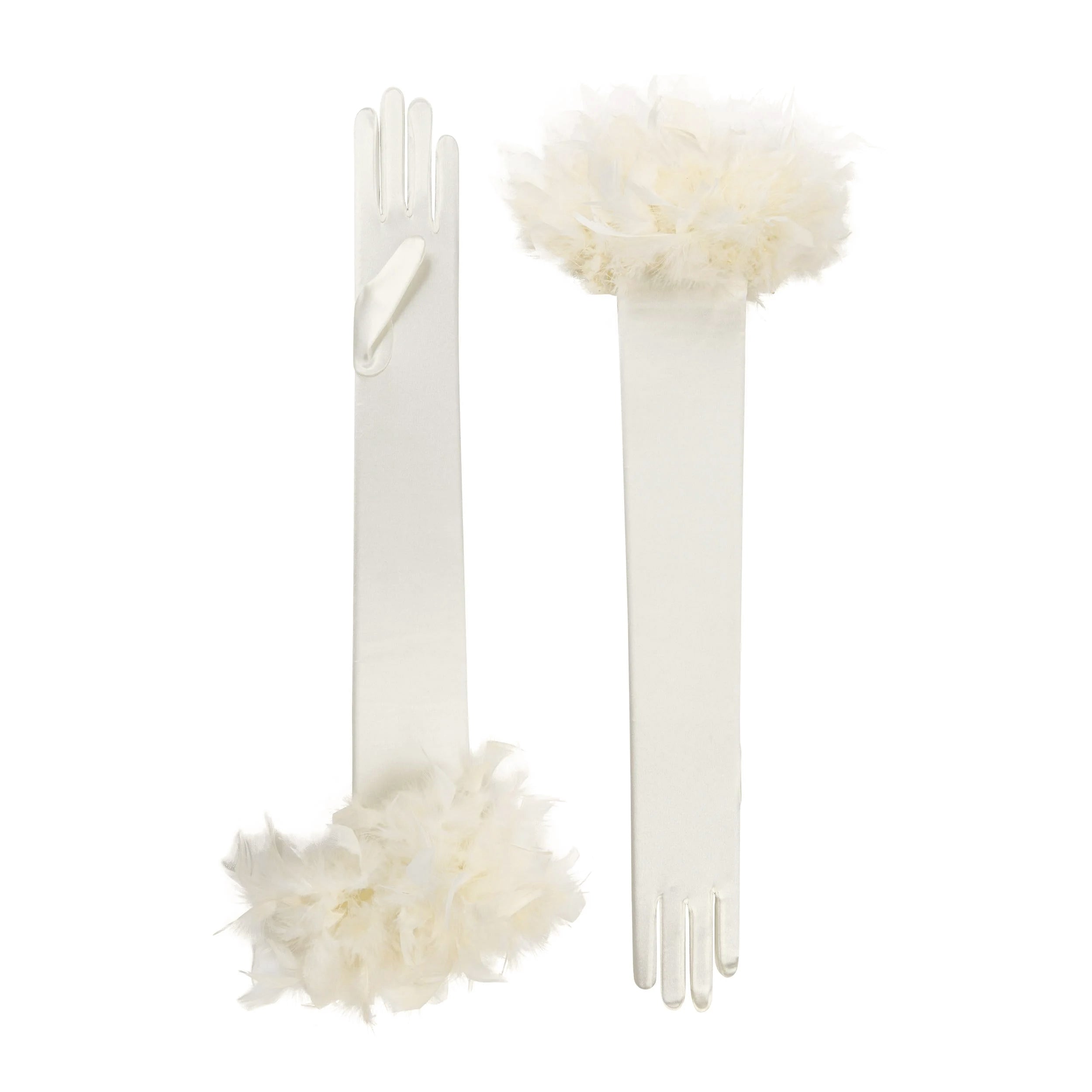 Ivory Satin Opera Gloves - Ophelia