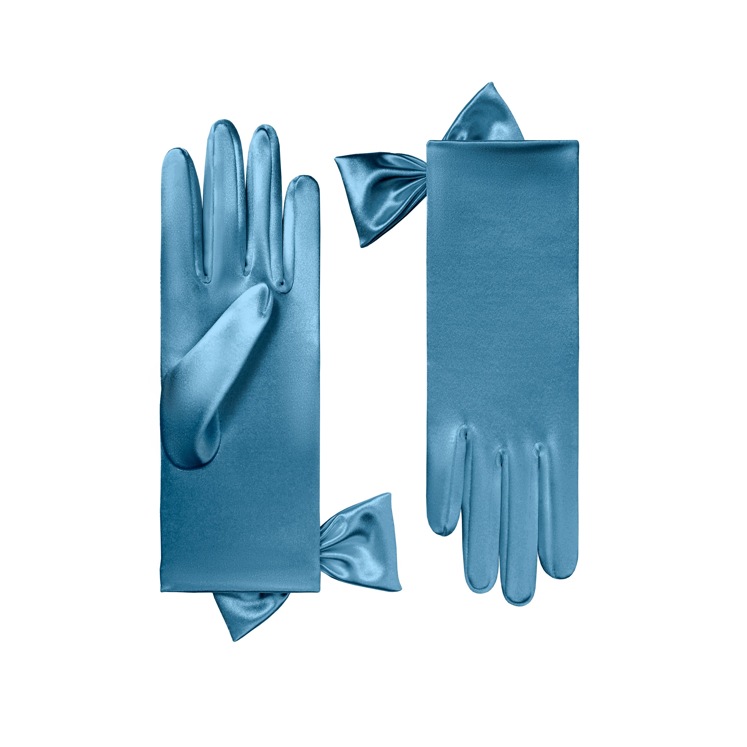 Azure Short Satin Gloves - Penelope