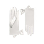 Pale Ivory Short Satin Gloves - Penelope