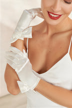 ペネロペ |サイドボウ付きショートサテングローブ