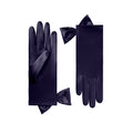 Dark Amethyst Short Satin Gloves - Penelope