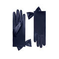 Penelope | Gant court en satin avec coude - Bleu nuit - Cornelia James