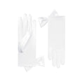 White Short Satin Gloves - Penelope