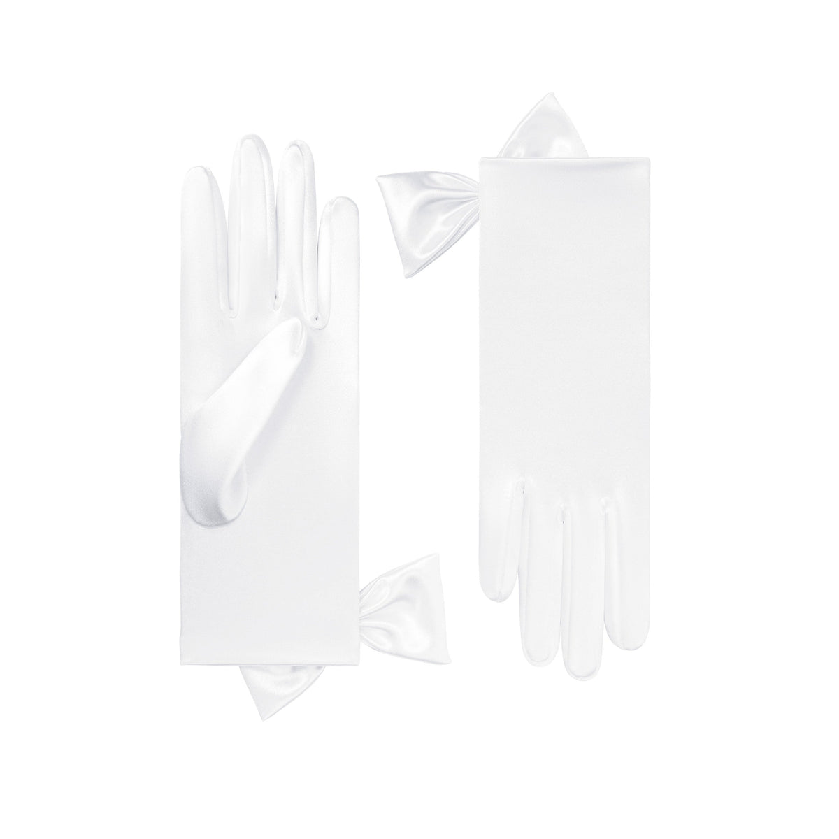 Penelope | Short Satin Glove with Sidebow