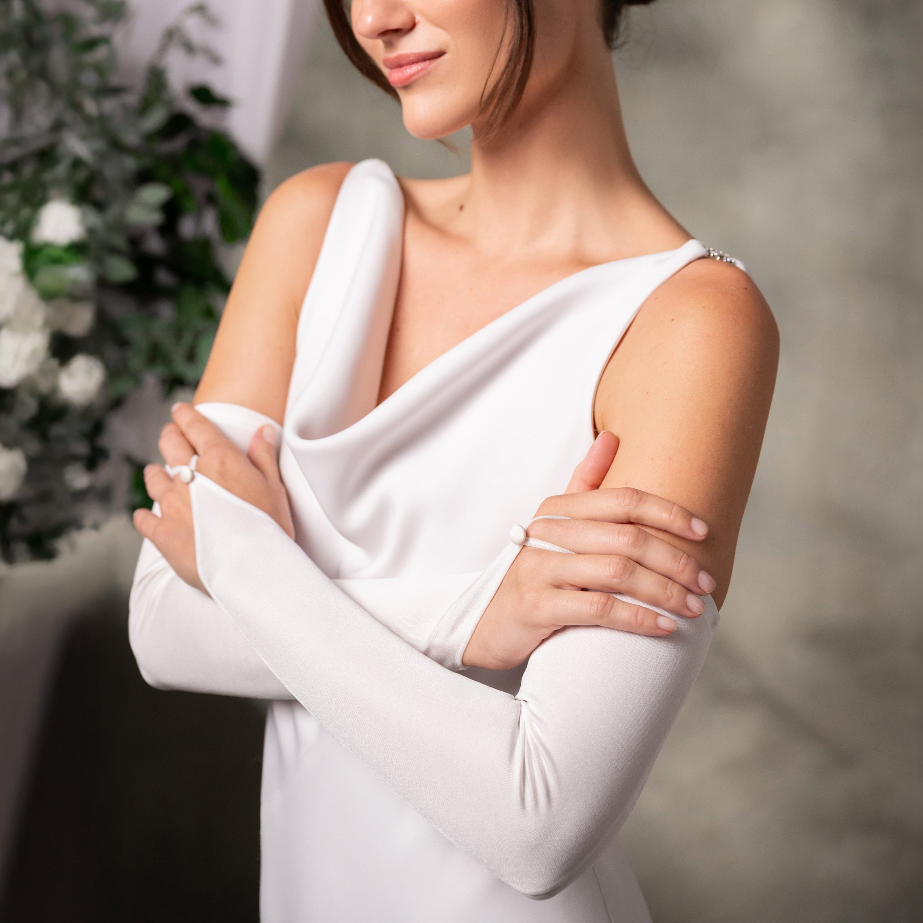 Philomena | Bridal Silk Fingerless Opera Glove