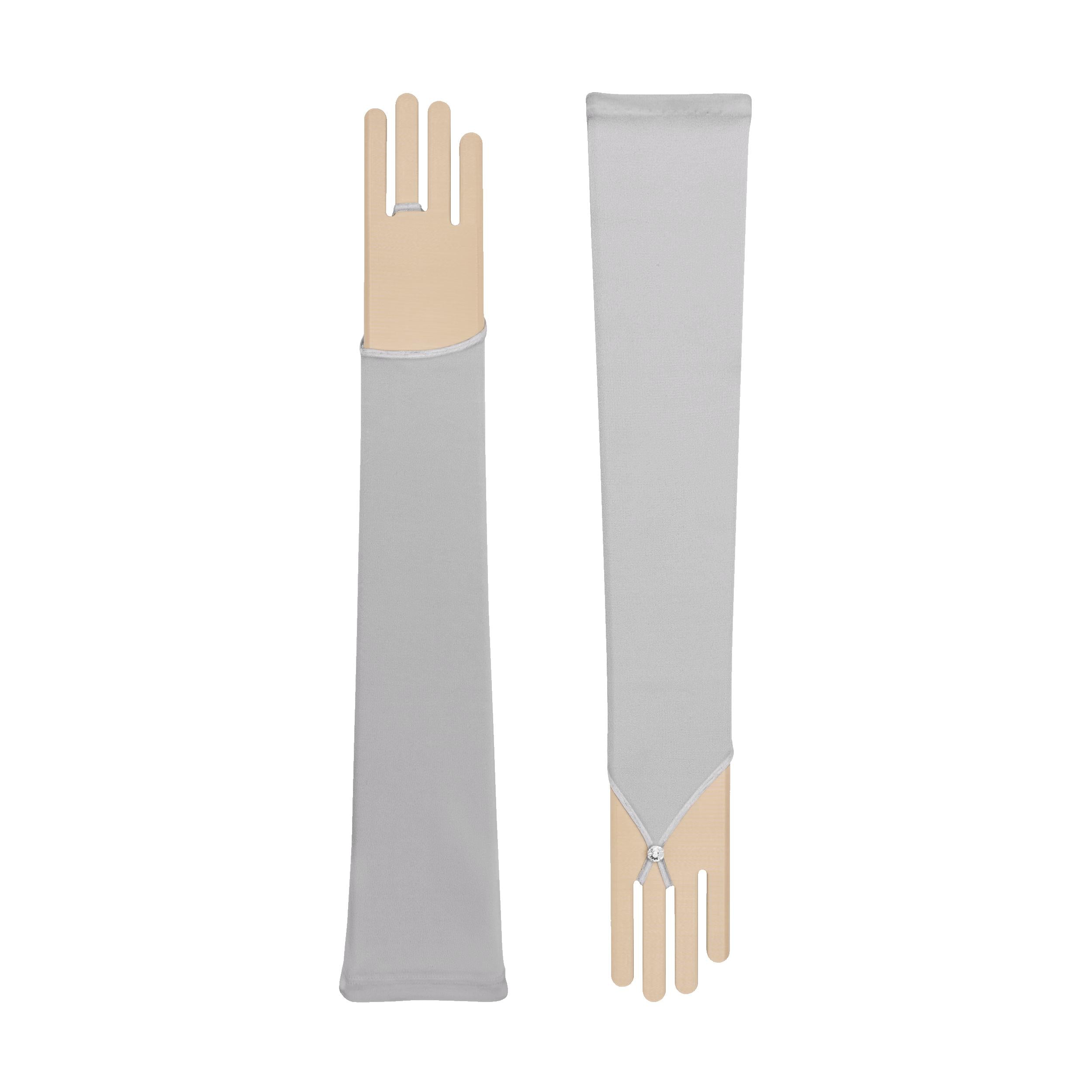 Philomena | Silk Fingerless Glove-Dove Grey-Cornelia James