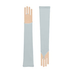 Philomena | Silk Fingerless Glove-Porcelain Blue-Cornelia James