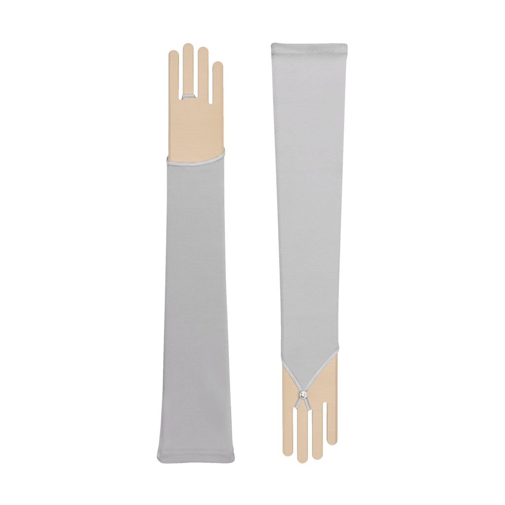 Philomena | Silk Fingerless Glove-Dove Grey-Cornelia James
