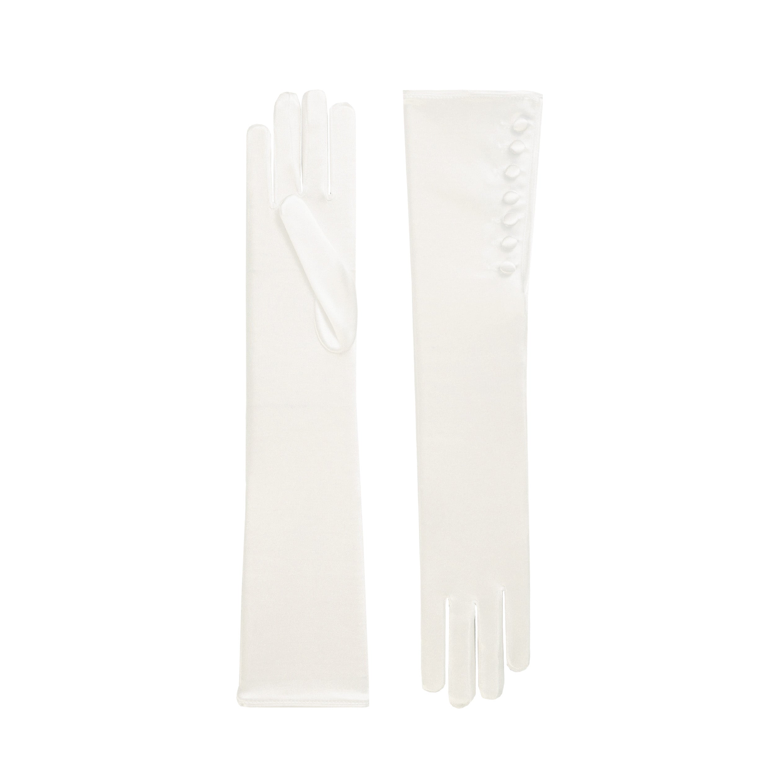 Ivory Satin Opera Gloves - Phoebe