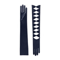 Midnight Blue Satin Opera Gloves - Thalia